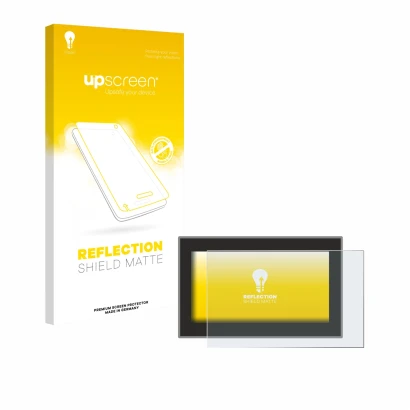 Parte frontale di una confezione del prodotto con il logo del marchio upscreen. Accanto è raffigurato il dispositivo Headrush