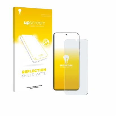 Parte frontale di una confezione del prodotto con il logo del marchio upscreen. Accanto è raffigurato il dispositivo Huawei Pu