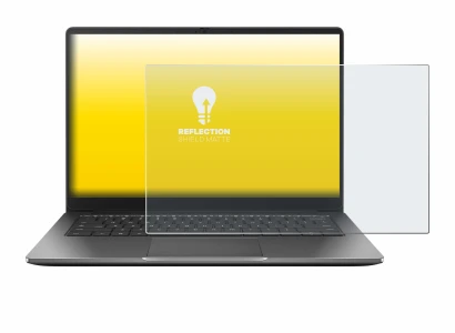 Immagine del dispositivo ASUS Chromebook Plus CX14 con un'ampia varietà di protezioni per lo schermo.