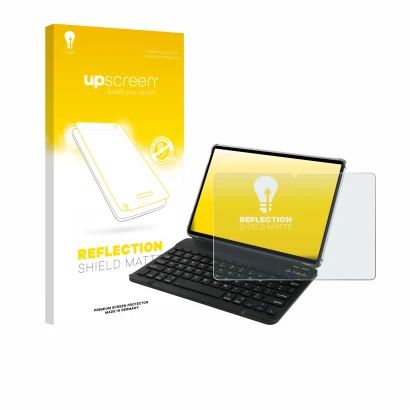 Parte frontale di una confezione del prodotto con il logo del marchio upscreen. Accanto è raffigurato il dispositivo Tabwee T9