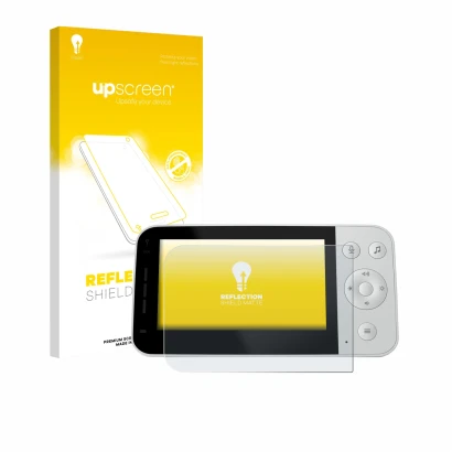 Parte frontale di una confezione del prodotto con il logo del marchio upscreen. Accanto è raffigurato il dispositivo Philips A