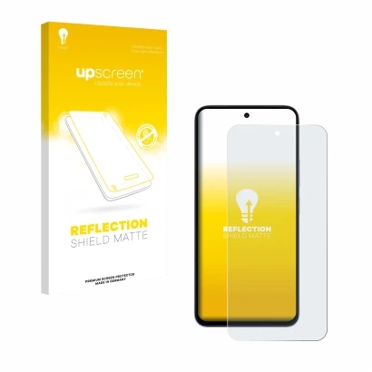 Parte frontale di una confezione del prodotto con il logo del marchio upscreen. Accanto è raffigurato il dispositivo Xiaomi Re