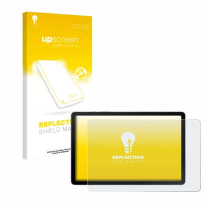 Parte frontale di una confezione del prodotto con il logo del marchio upscreen. Accanto è raffigurato il dispositivo Samsung G