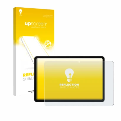 Parte frontale di una confezione del prodotto con il logo del marchio upscreen. Accanto è raffigurato il dispositivo Samsung G