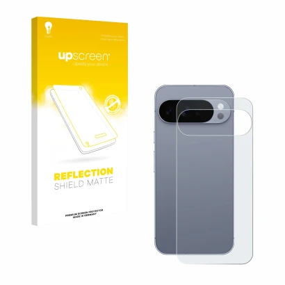 Parte frontale di una confezione del prodotto con il logo del marchio upscreen. Accanto è raffigurato il dispositivo Google Pi