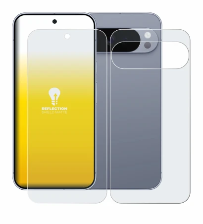 Immagine del dispositivo Google Pixel 10 Pro XL (Fronte+Retro) con un'ampia varietà di protezioni per lo schermo.
