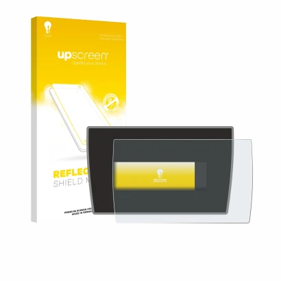 Parte frontale di una confezione del prodotto con il logo del marchio upscreen. Accanto è raffigurato il dispositivo BMW i3 20