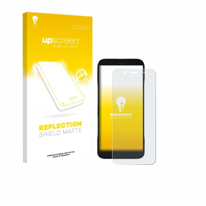 Parte frontale di una confezione del prodotto con il logo del marchio upscreen. Accanto è raffigurato il dispositivo Datalogic