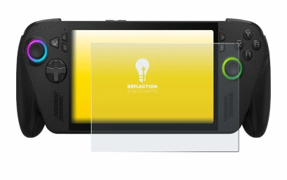 Immagine del dispositivo ASUS ROG Xbox Ally X con un'ampia varietà di protezioni per lo schermo.