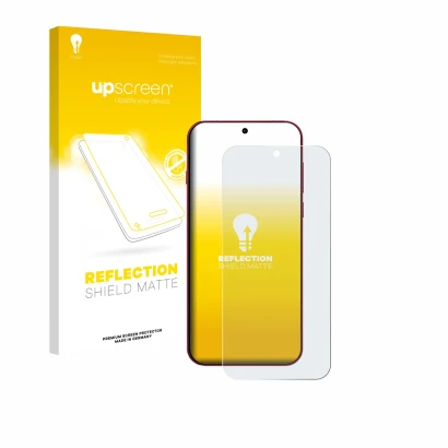 Parte frontale di una confezione del prodotto con il logo del marchio upscreen. Accanto è raffigurato il dispositivo Oppo Find