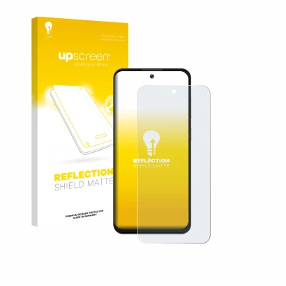 Parte frontale di una confezione del prodotto con il logo del marchio upscreen. Accanto è raffigurato il dispositivo Oukitel C
