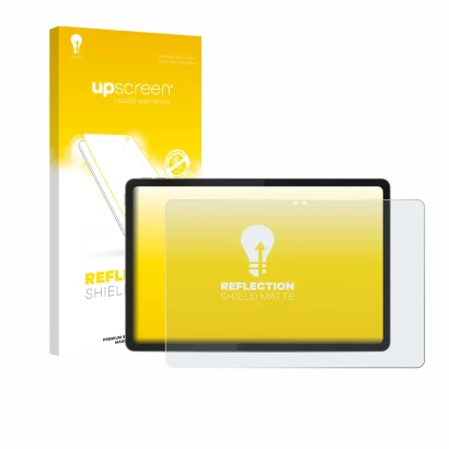 Parte frontale di una confezione del prodotto con il logo del marchio upscreen. Accanto è raffigurato il dispositivo Lenovo Id