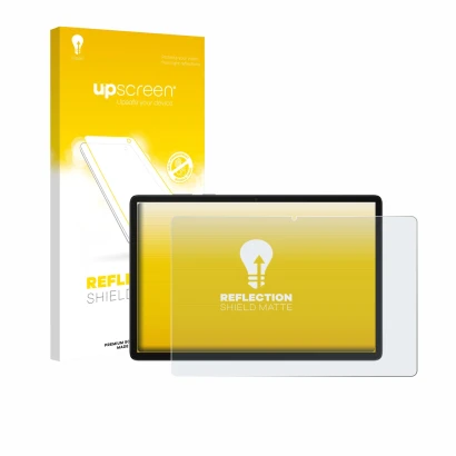 Parte frontale di una confezione del prodotto con il logo del marchio upscreen. Accanto è raffigurato il dispositivo Samsung G