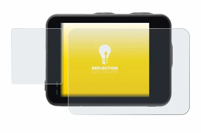 Immagine del dispositivo Akaso Brave 7 con un'ampia varietà di protezioni per lo schermo.