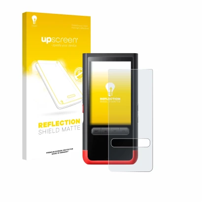 Parte frontale di una confezione del prodotto con il logo del marchio upscreen. Accanto è raffigurato il dispositivo ThermoMav