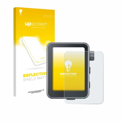 Parte frontale di una confezione del prodotto con il logo del marchio upscreen. Accanto è raffigurato il dispositivo Godox X3