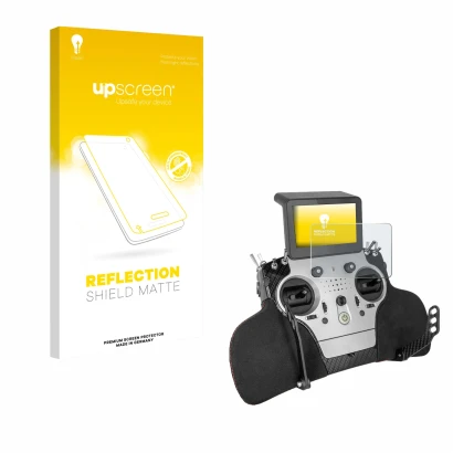 Parte frontale di una confezione del prodotto con il logo del marchio upscreen. Accanto è raffigurato il dispositivo PowerBox 