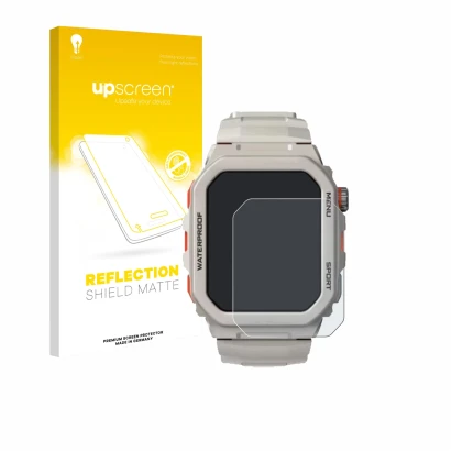 Parte frontale di una confezione del prodotto con il logo del marchio upscreen. Accanto è raffigurato il dispositivo Rogbid Ta