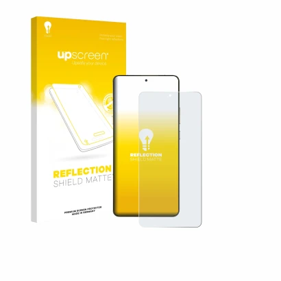 Parte frontale di una confezione del prodotto con il logo del marchio upscreen. Accanto è raffigurato il dispositivo Motorola 