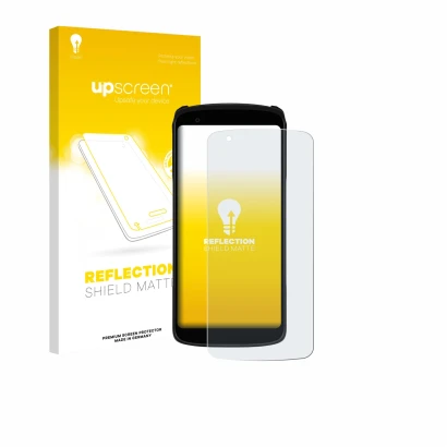 Parte frontale di una confezione del prodotto con il logo del marchio upscreen. Accanto è raffigurato il dispositivo Zebra TC2