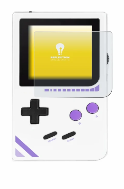 Immagine del dispositivo Modretro Chromatic con un'ampia varietà di protezioni per lo schermo.