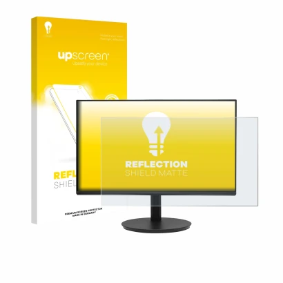 Parte frontale di una confezione del prodotto con il logo del marchio upscreen. Accanto è raffigurato il dispositivo Dell CB24