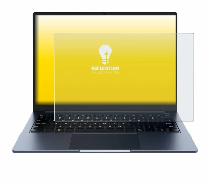 Immagine del dispositivo Chuwi CoreBook Air 14" con un'ampia varietà di protezioni per lo schermo.