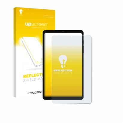 Parte frontale di una confezione del prodotto con il logo del marchio upscreen. Accanto è raffigurato il dispositivo Blackview