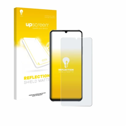 Parte frontale di una confezione del prodotto con il logo del marchio upscreen. Accanto è raffigurato il dispositivo Huawei No