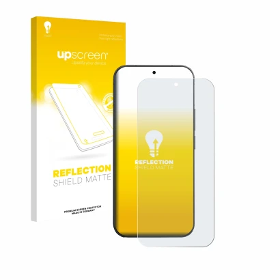 Parte frontale di una confezione del prodotto con il logo del marchio upscreen. Accanto è raffigurato il dispositivo Vivo V70 