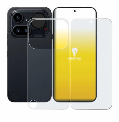 Immagine del dispositivo Nothing Phone (4a) Pro (Fronte+Retro) con un'ampia varietà di protezioni per lo schermo.