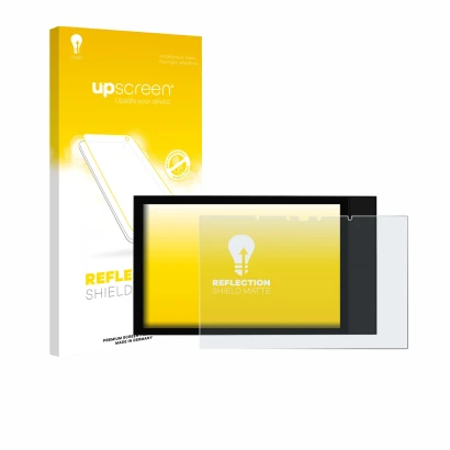 Parte frontale di una confezione del prodotto con il logo del marchio upscreen. Accanto è raffigurato il dispositivo Shelly Wa