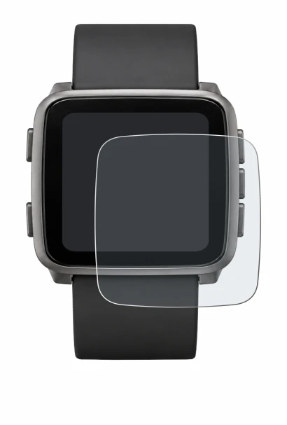 Immagine del dispositivo Pebble Time 2 2026 con un'ampia varietà di protezioni per lo schermo.