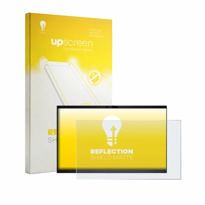 Parte frontale di una confezione del prodotto con il logo del marchio upscreen. Accanto è raffigurato il dispositivo Dell Pro
