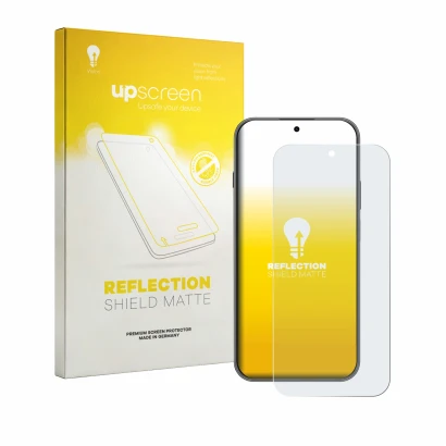 Parte frontale di una confezione del prodotto con il logo del marchio upscreen. Accanto è raffigurato il dispositivo Huawei No
