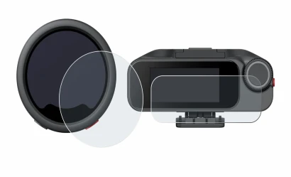 Immagine del dispositivo Insta360 Mic Pro TX + RX con un'ampia varietà di protezioni per lo schermo.