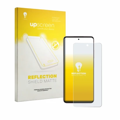 Parte frontale di una confezione del prodotto con il logo del marchio upscreen. Accanto è raffigurato il dispositivo Oppo A5i