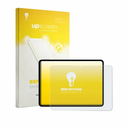 Parte frontale di una confezione del prodotto con il logo del marchio upscreen. Accanto è raffigurato il dispositivo Oppo Pad