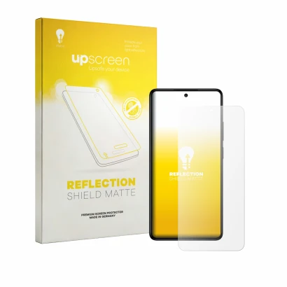 Parte frontale di una confezione del prodotto con il logo del marchio upscreen. Accanto è raffigurato il dispositivo General M