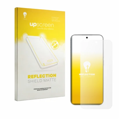 Parte frontale di una confezione del prodotto con il logo del marchio upscreen. Accanto è raffigurato il dispositivo Huawei No