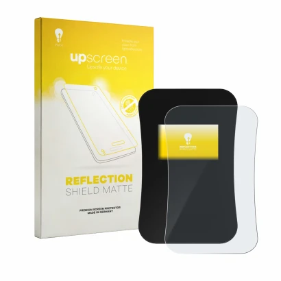 Parte frontale di una confezione del prodotto con il logo del marchio upscreen. Accanto è raffigurato il dispositivo DaheimLad