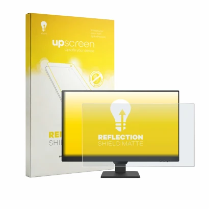 Parte frontale di una confezione del prodotto con il logo del marchio upscreen. Accanto è raffigurato il dispositivo BenQ GW24