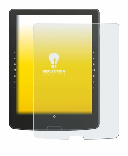 Immagine del dispositivo inkBOOK Solaris con un'ampia varietà di protezioni per lo schermo.