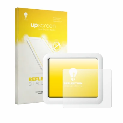 Parte frontale di una confezione del prodotto con il logo del marchio upscreen. Accanto è raffigurato il dispositivo SwitchBot
