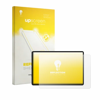 Parte frontale di una confezione del prodotto con il logo del marchio upscreen. Accanto è raffigurato il dispositivo Teclast P