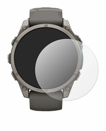 Immagine del dispositivo Garmin Fenix 9 (47 mm) con un'ampia varietà di protezioni per lo schermo.