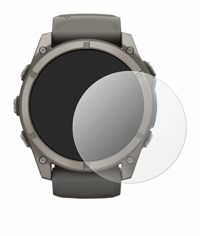 Immagine del dispositivo Garmin Fenix 9 (51 mm) con un'ampia varietà di protezioni per lo schermo.