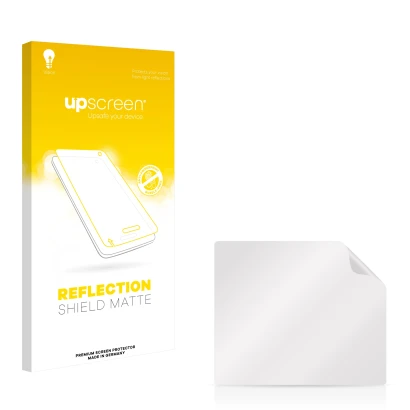Parte frontale di una confezione del prodotto con il logo del marchio upscreen. Accanto si trova la protezione per lo schermo