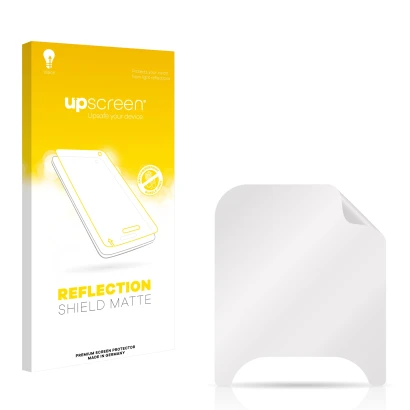 Parte frontale di una confezione del prodotto con il logo del marchio upscreen. Accanto si trova la protezione per lo schermo