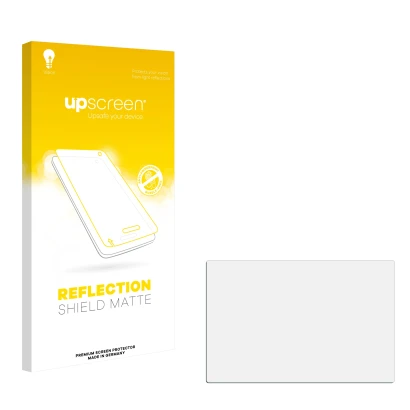 Parte frontale di una confezione del prodotto con il logo del marchio upscreen. Accanto si trova la protezione per lo schermo